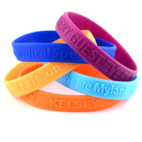 Embossed Silicone Wristbands - Promotions Only Wristbands