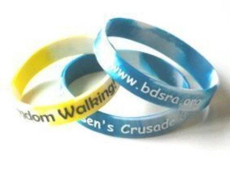 Multi Coloured Embossed Silicone Wristbands with Colour - Promotions Only Wristbands