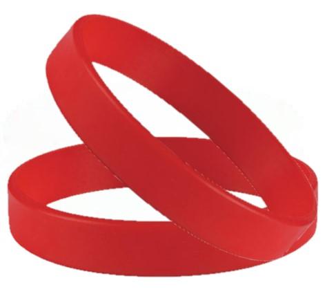 Red Silicone Wristbands - Adult Size - From Stock - Promotions Only Wristbands