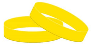 Yellow Silicone Wristbands - Adult Size - From Stock - Promotions Only Wristbands