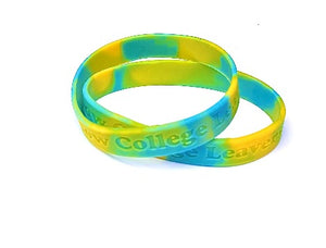 Multi coloured Debossed or Embossed  Silicone Wristbands - Promotions Only Wristbands